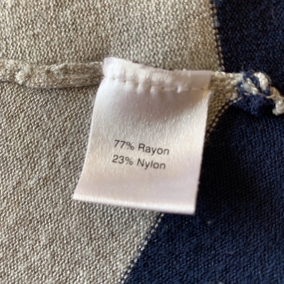 Grey and Navy Wide Stripe Sweater - Picture 6 of 7